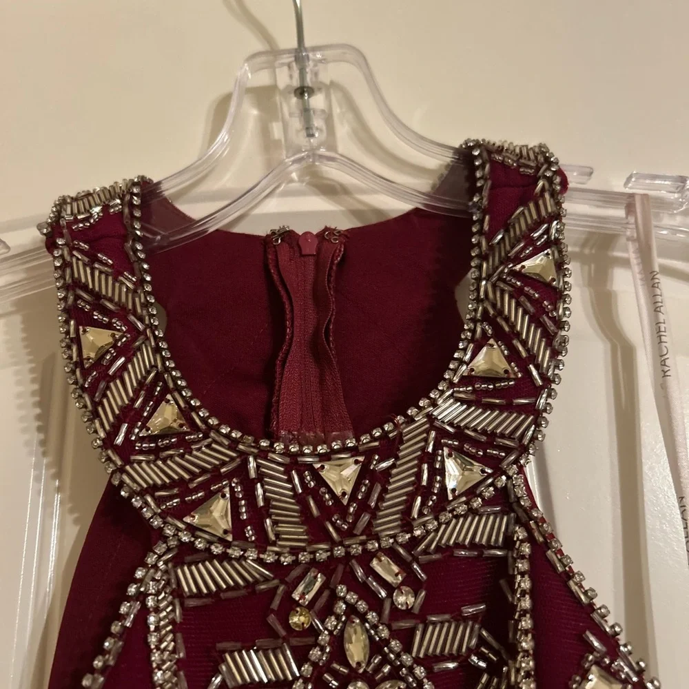 Rachel Allan Burgundy Two-Piece Prom Dress size 6 - Picture 7 of 16